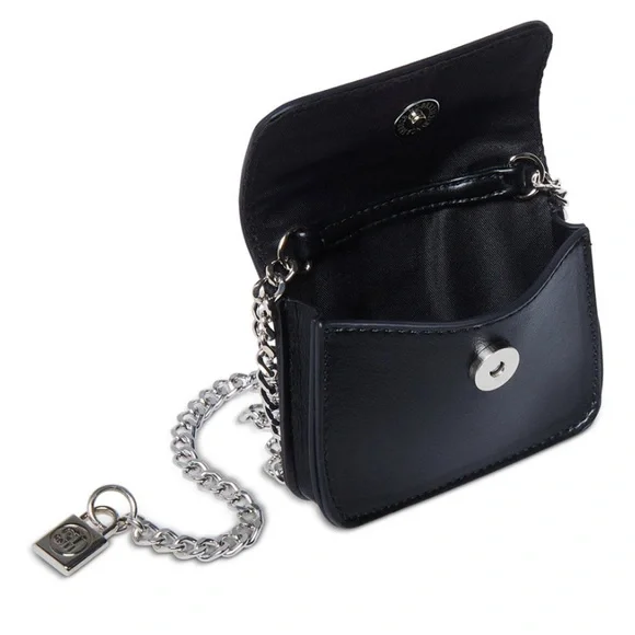 Steve Madden Black Micro Belt Bag with Silver Chain (NWT) - Picture 2 of 4